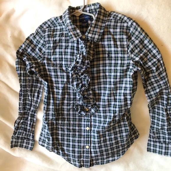 Frilled collar Ralph Lauren button up - Picture 1 of 3